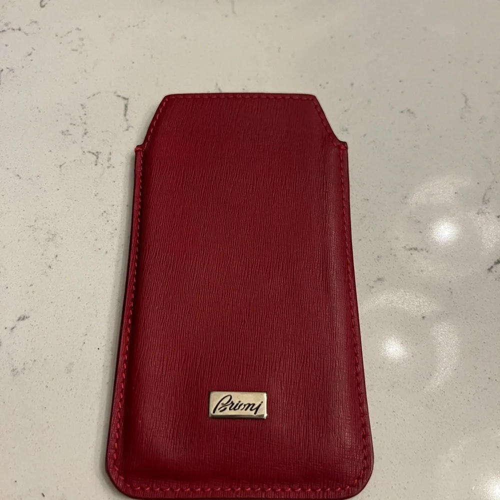 Brioni Scarlet Leather business card holder